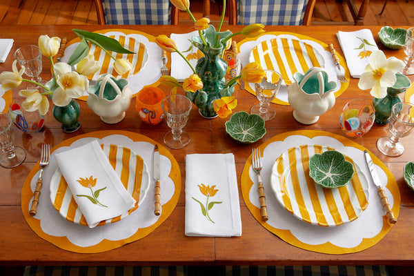 Marigold Linen Dinner Napkins Set/4