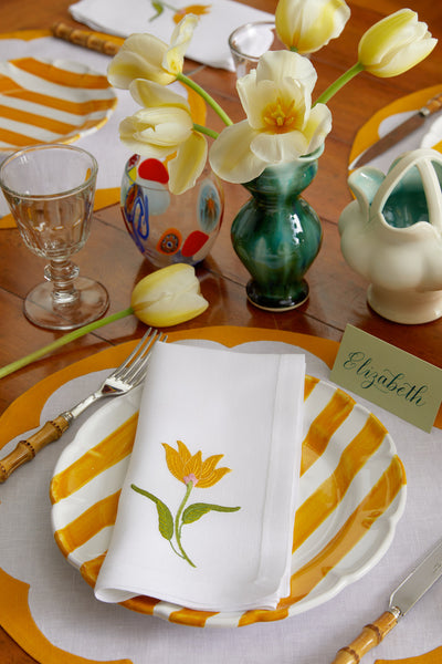 Marigold Linen Dinner Napkins Set/4