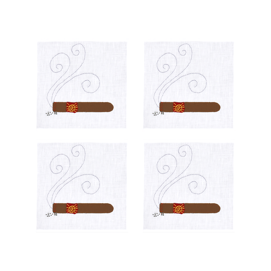 Cigar Cocktail Napkins, Set of 4