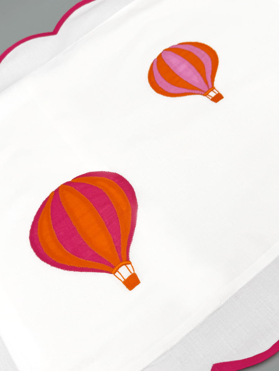 Hot Air Balloon Baby Boudoir Pillow, Pink & Orange - Pre-Order