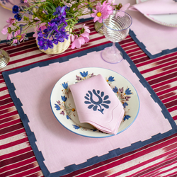 Indian Tulip Dinner Napkins, Lilac and Navy, Set of 2