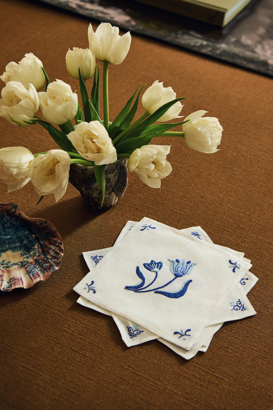 Delft Tulip Cocktail Napkins, Set of 4 - Pre-Order