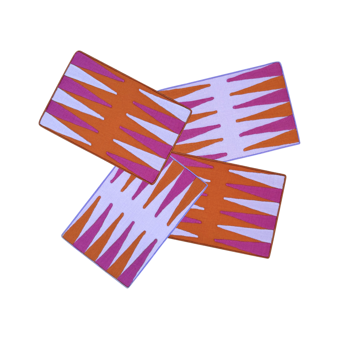 Backgammon Cocktail Napkins, Pink & Orange, Set of 4
