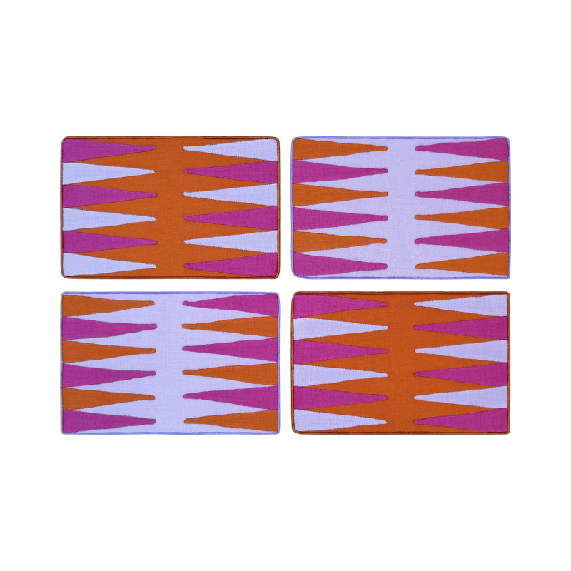 Backgammon Cocktail Napkins, Pink & Orange, Set of 4 – Elizabeth Lake