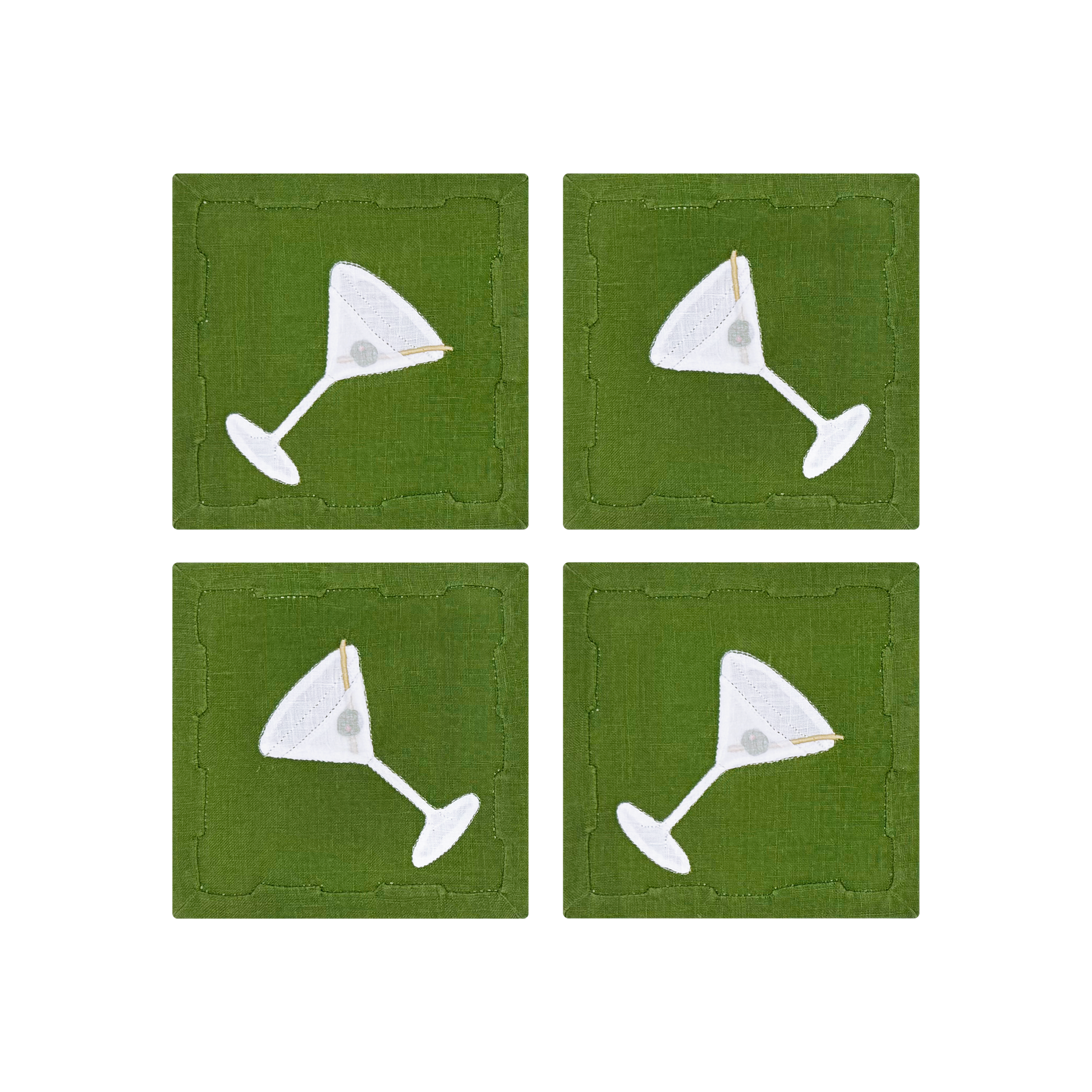 Dirty Martini Cocktail Napkins, Set of 4