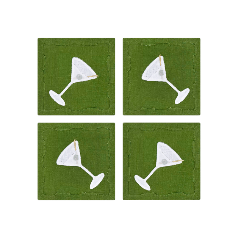 Dirty Martini Cocktail Napkins, Set of 4