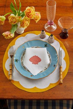 Shell Dinner Napkins Coral, Set of 2