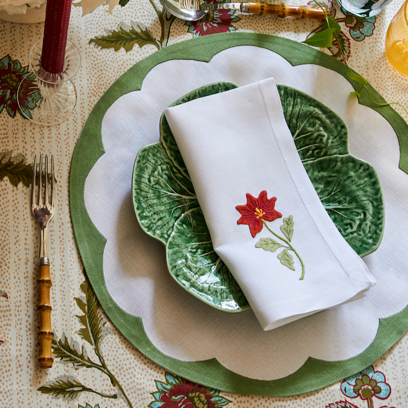 Poinsettia Dinner Napkins, Set of 2