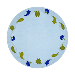 Flora Placemat, Pale Blue & Green, Set of 2 - New