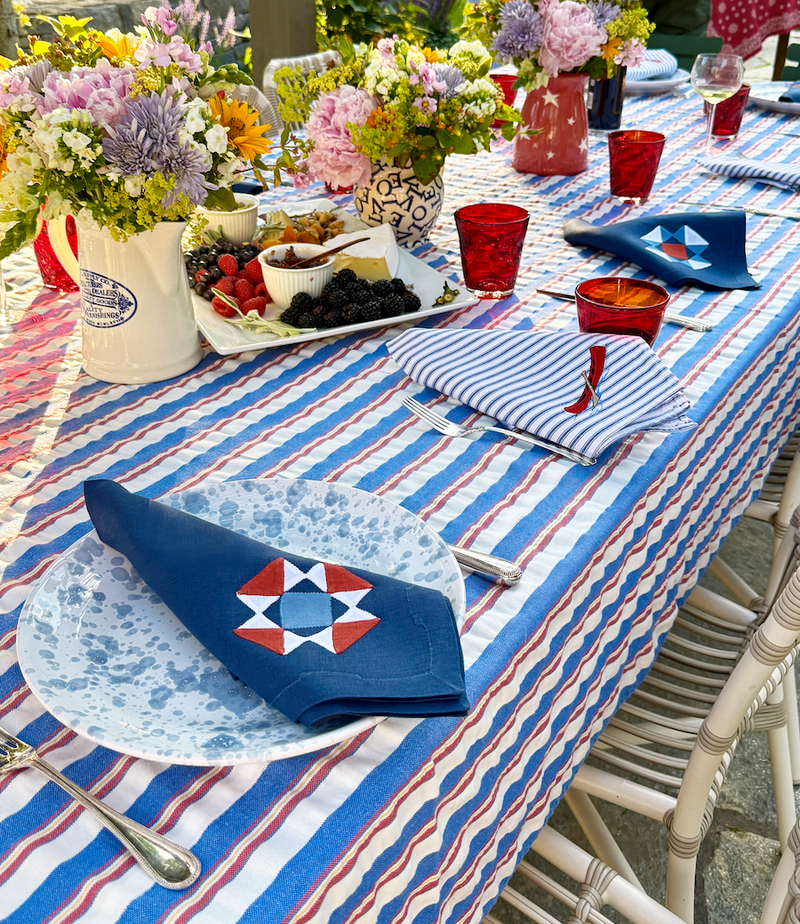 Hanover Placemat, Navy & White, Set of 2