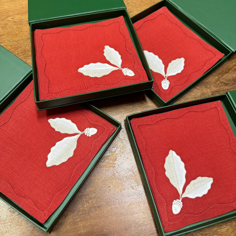 Acorn Cocktail Napkins Sienna, Set of 4