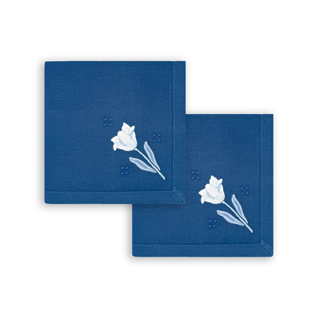 Tulip Dinner Napkins Royal Blue, Set of 2 - New