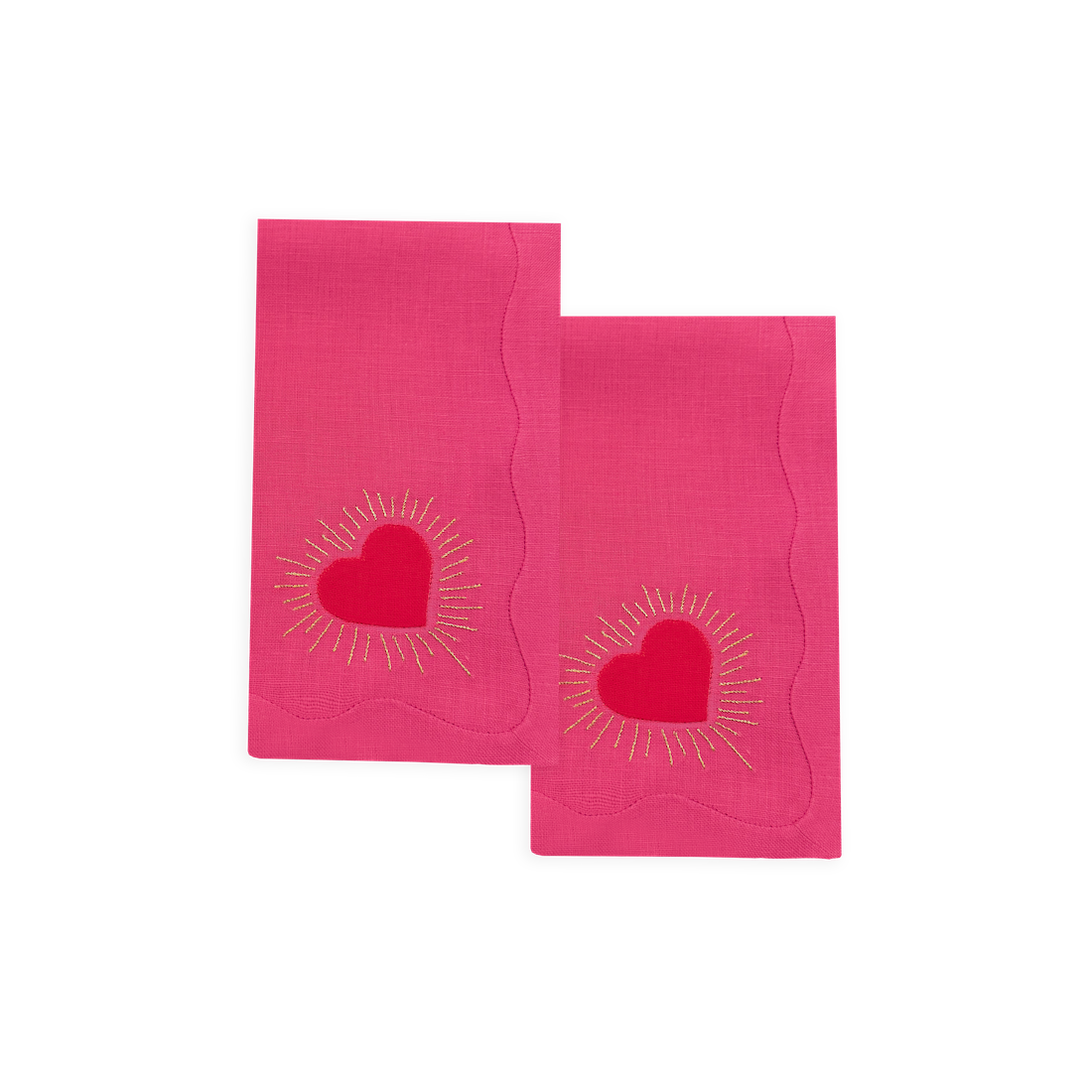Big Love Dinner Napkins with Gold Embroidery, Set of 2 - Limited Edition