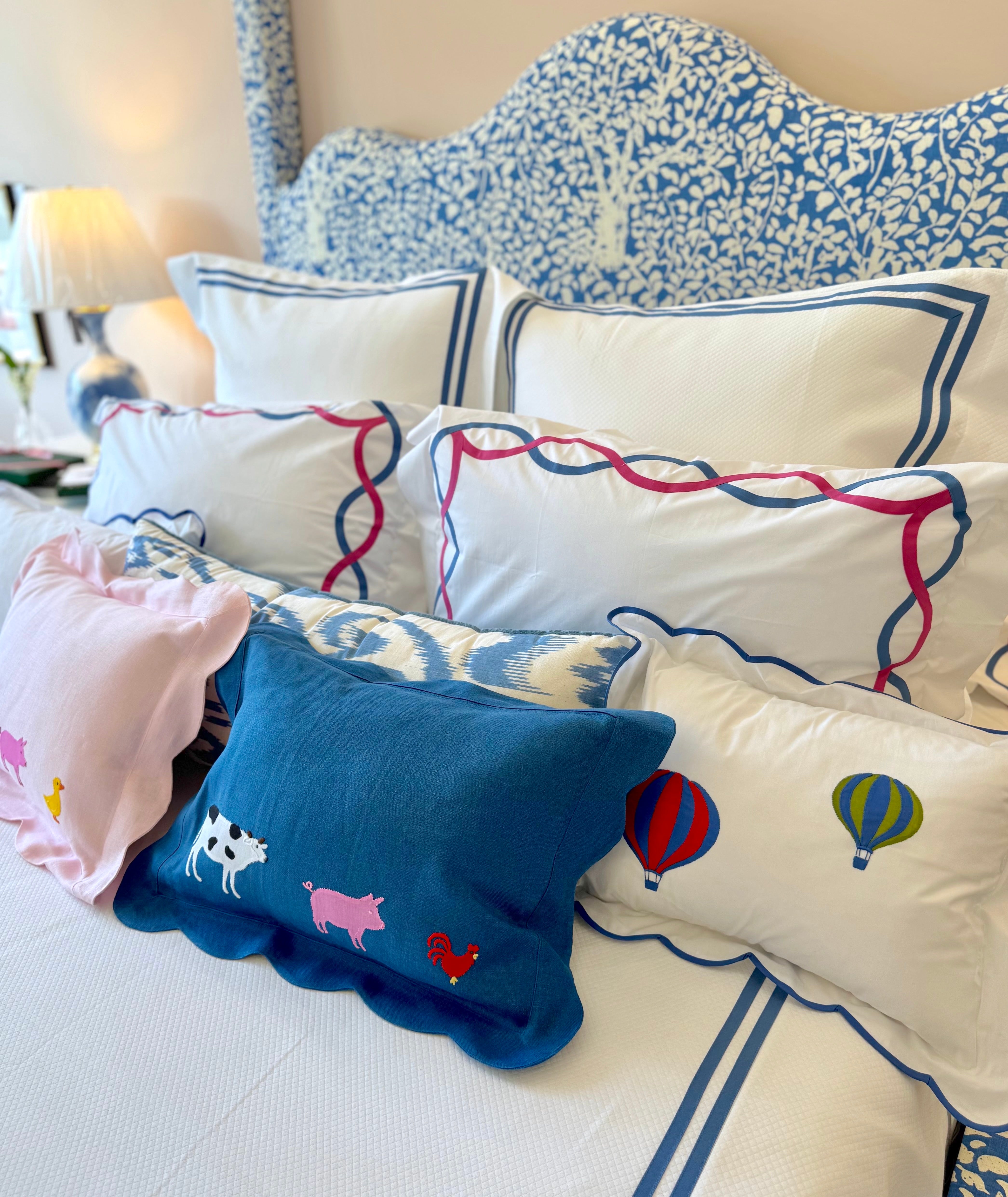 Animal Farm Baby Boudoir Pillow Blue