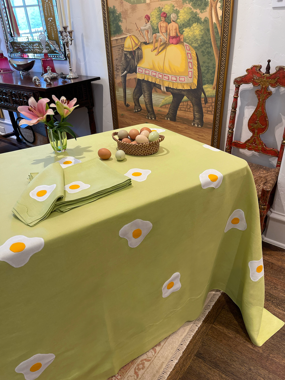 Fried Egg Tablecloth Avocado, Large - Limited Edition