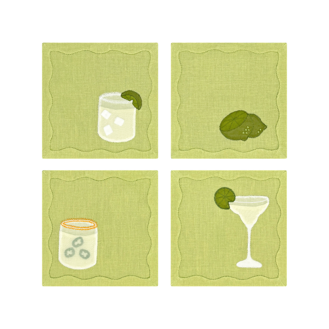 Margarita Cocktail Napkins, Set of 4 - New