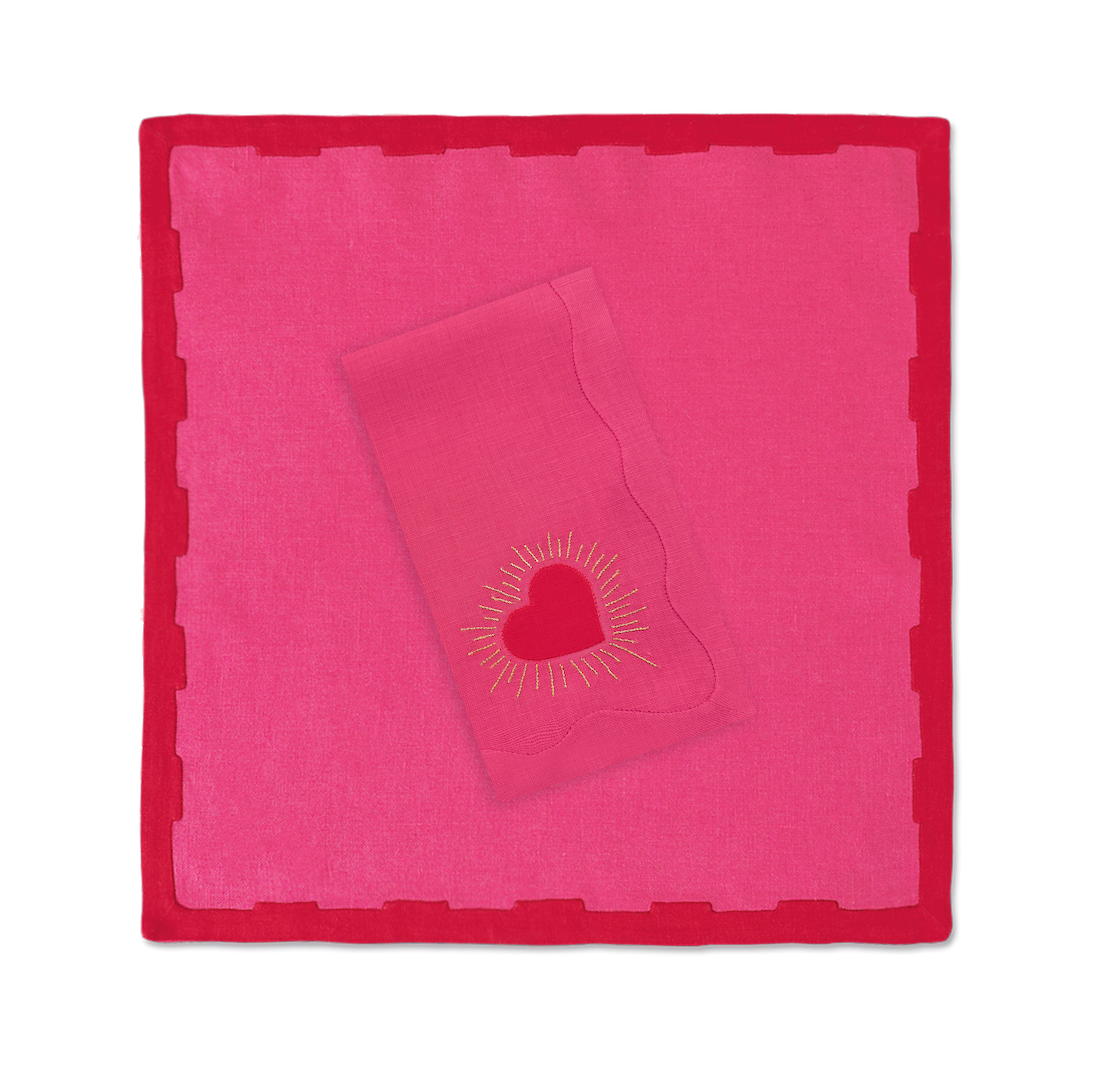 Hanover Placemats, Pink and Red, Set of 2