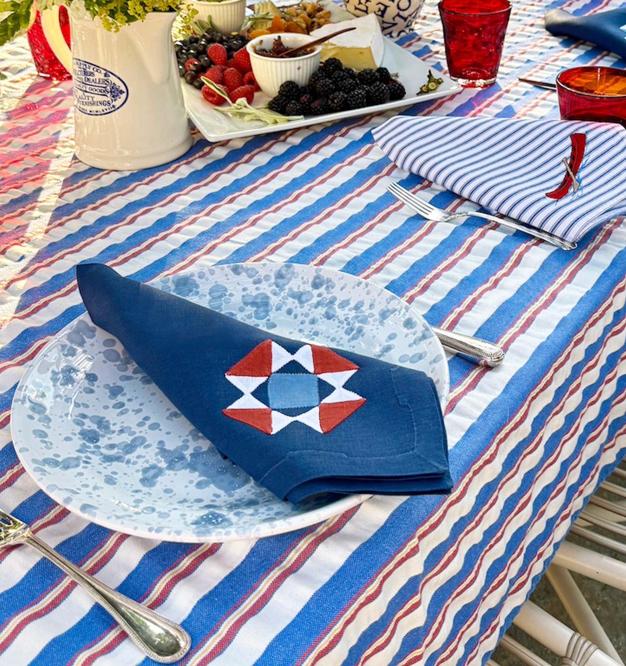 Navajo Dinner Napkins Navy, Set of 2