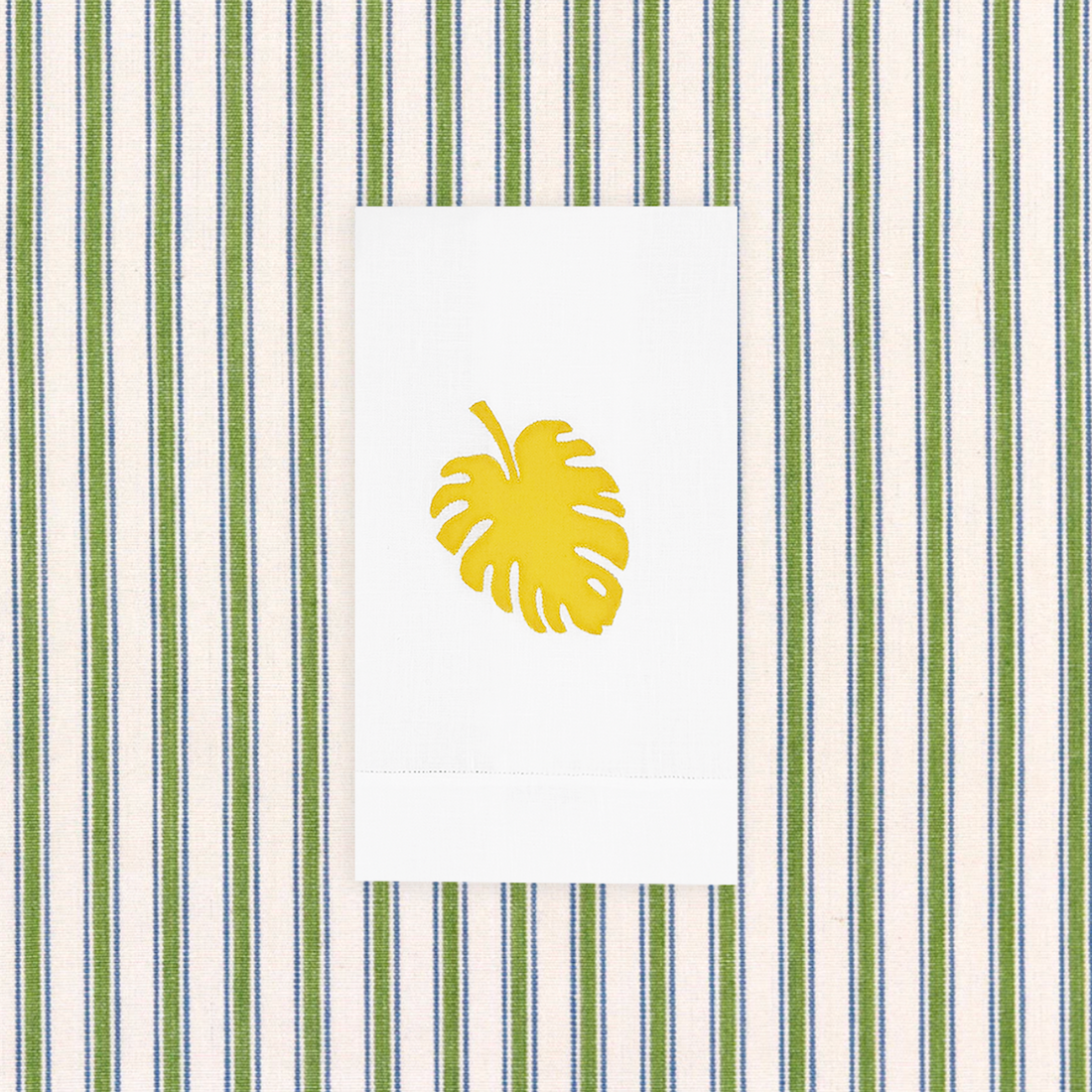Monstera Leaf Guest Towel Yellow - New