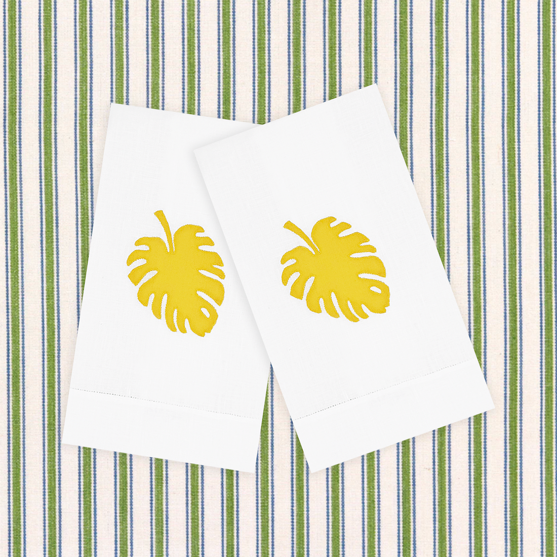 Monstera Leaf Guest Towel Yellow - New