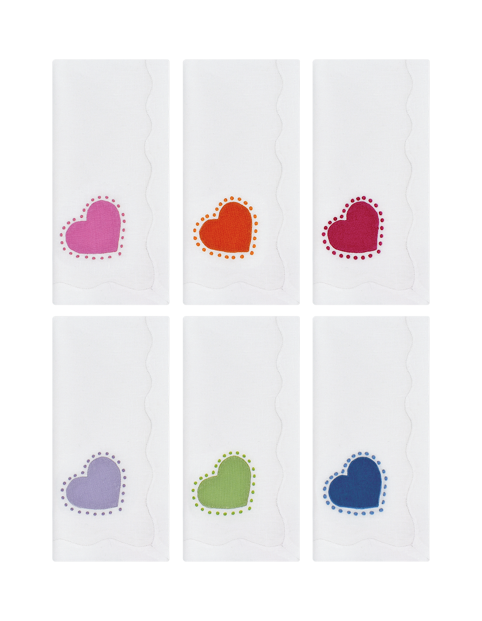 Big Love Dinner Napkins Rainbow, Set of 6