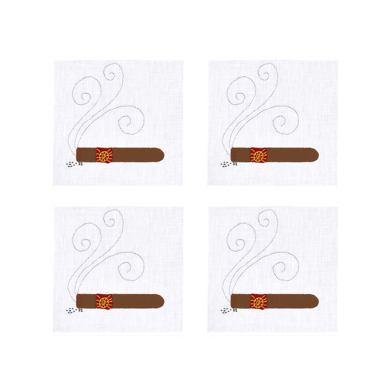 Cigar Cocktail Napkins, Set of 4 - Last 2 Sets