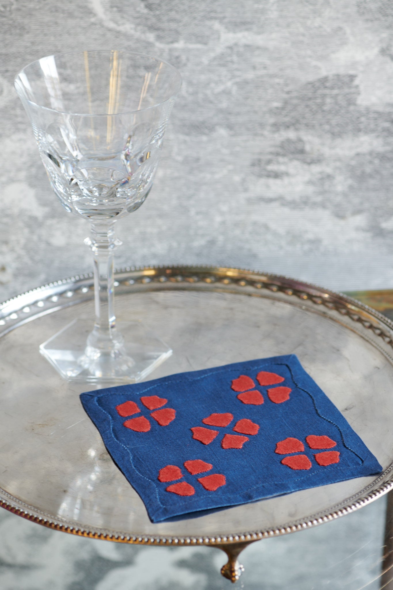 Matisse Cocktail Napkins, Navy & Scarlet, Set of 6