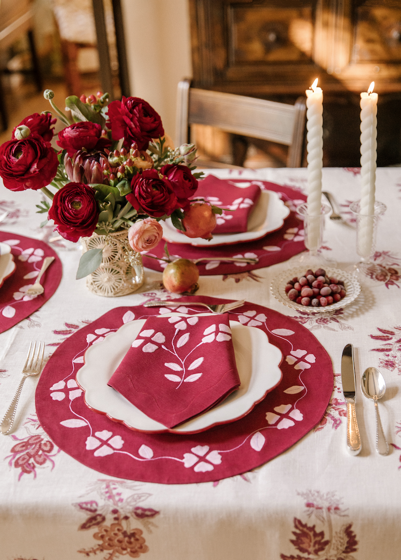 Matisse Dinner Napkins, Red & Pink, Set of 2 - Last 4 Sets