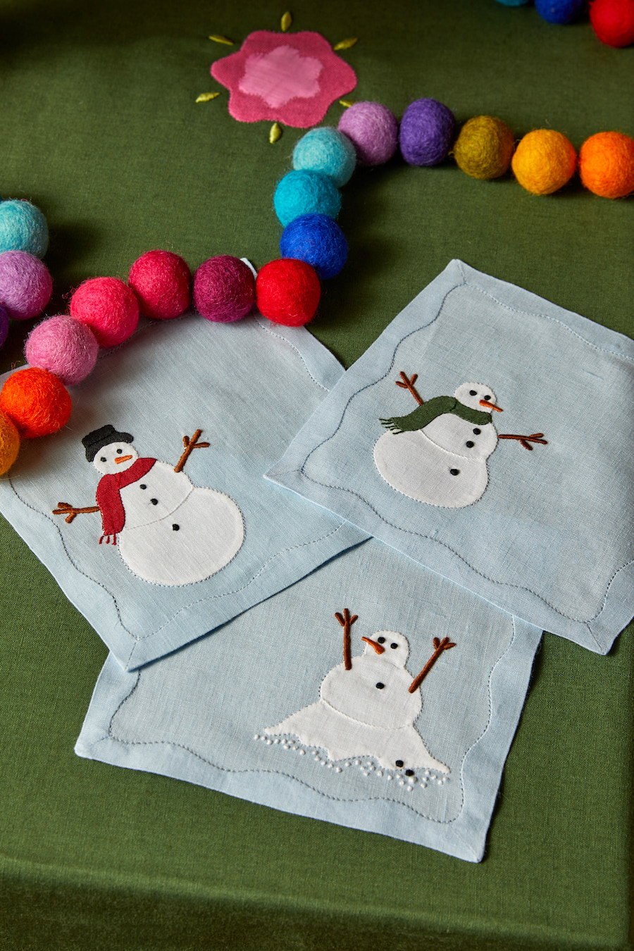 Snowmen Cocktail Napkins, Set of 6