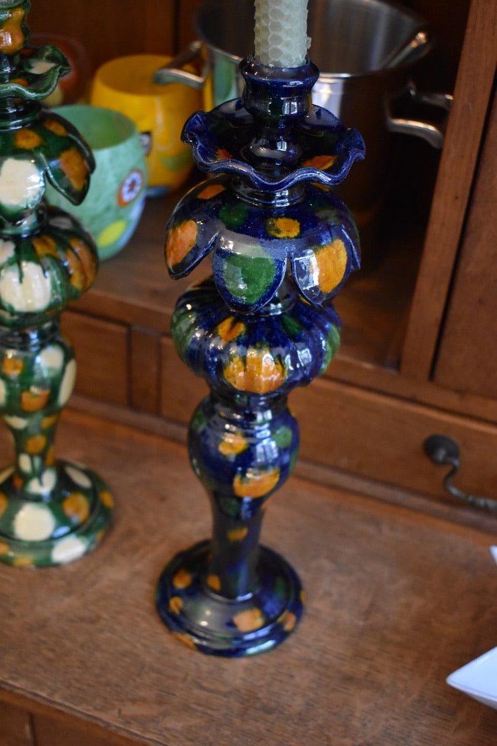 Handcrafted Candleholder, Navy