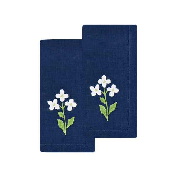 Jasmine Dinner Napkins Navy, Set of 2
