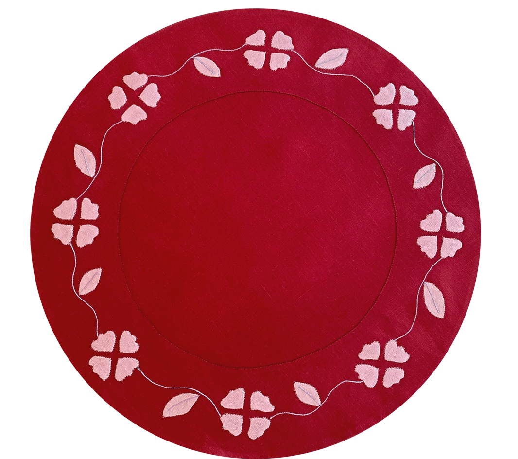 Matisse Placemat, Red and Pink, Set of 2