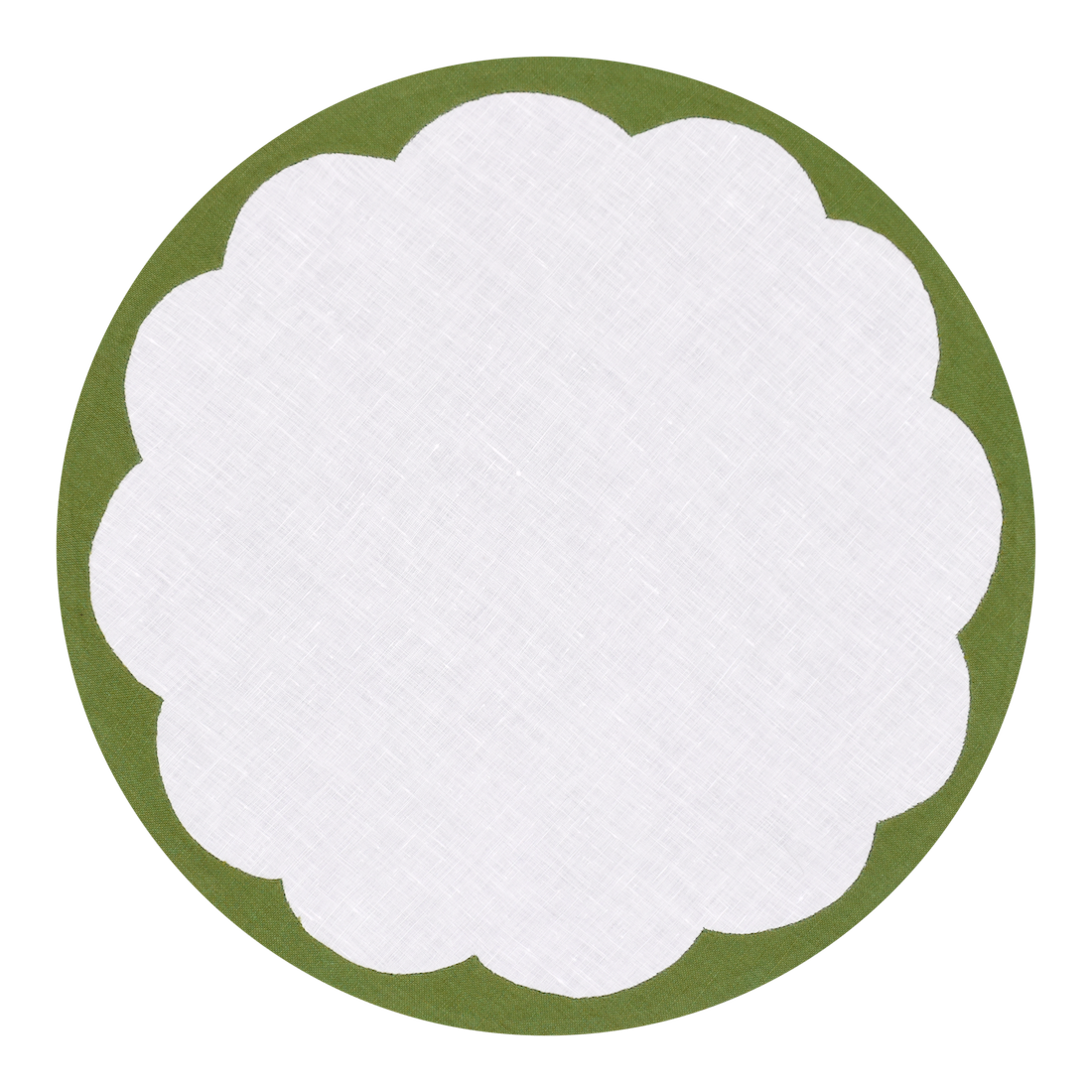 Porto Placemats, White & Green, Set of 2