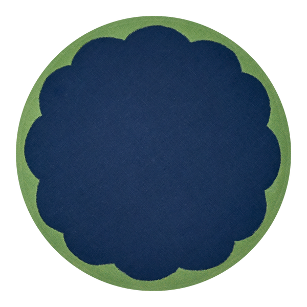 Porto Placemats, Navy & Green, Set of 2