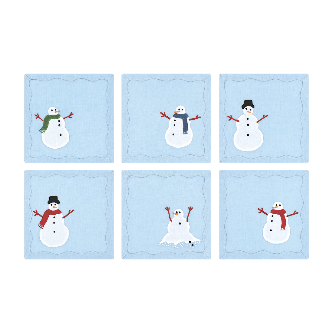 Snowmen Cocktail Napkins, Set of 6