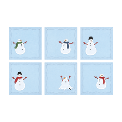 Snowmen Cocktail Napkins, Set of 6