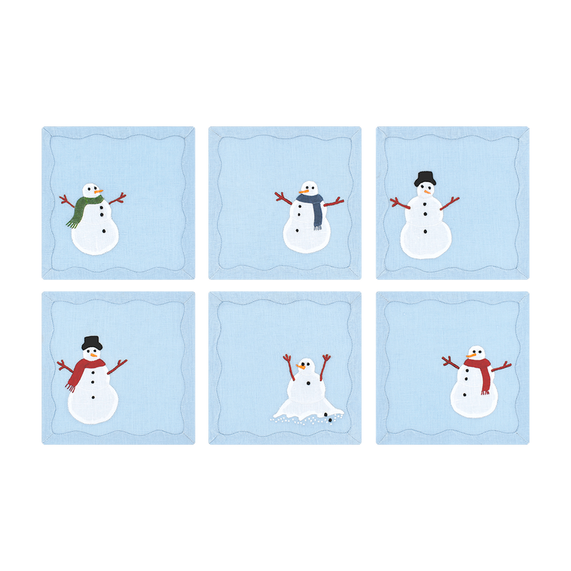 Snowmen Cocktail Napkins, Set of 6