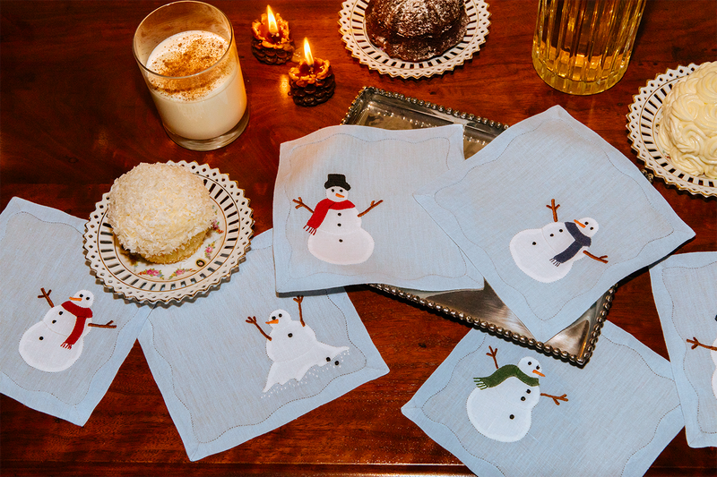 Snowmen Cocktail Napkins, Set of 6